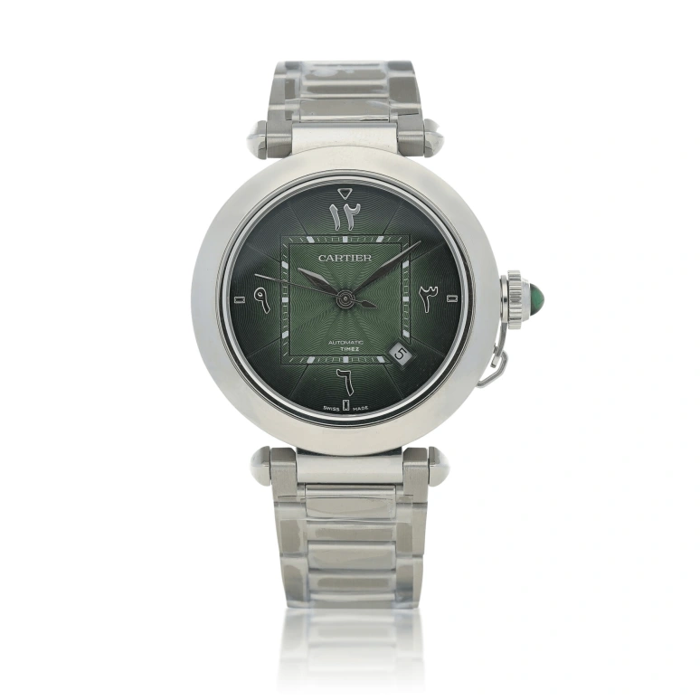 Cartier,Pasha de Cartier 41mm,41mm,Stainless Steel,Green,Automatic,Day,42hours,WSPA0022