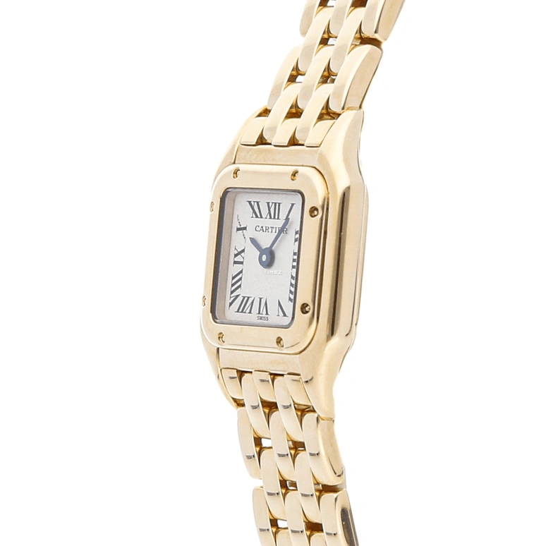 Cartier,Panthère de Cartier 23mm,23mm,Yellow Gold,White,Quartz,Sapphire,Crystal Glass,Square,W25034B9