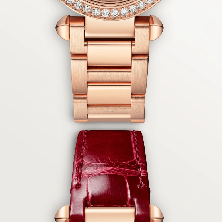 Cartier,Pasha de Cartier 30mm,30mm,Rose Gold,White,Quartz,Sapphire,Crystal Glass,Round,WJPA0039