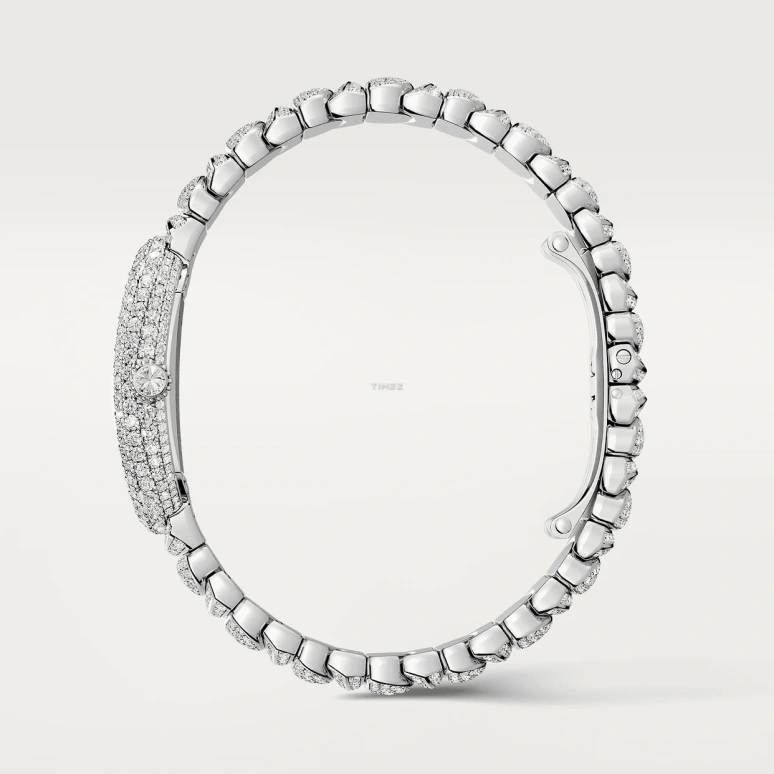 Cartier,Baignoire 23.10x31.40mm,23.10x31.40mm,White Gold,Silver,Quartz,Sapphire,Crystal Glass,Oval,WJBA0052