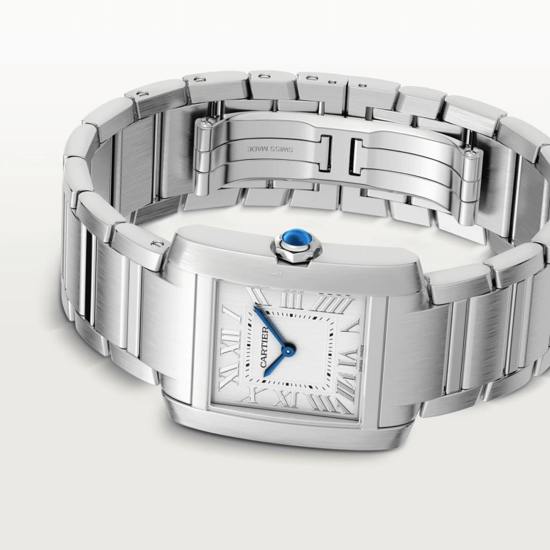 Cartier,Tank 32x27mm,32x27mm,Stainless Steel,Silver White,Quartz,Sapphire,Crystal Glass,Square,WSTA0105