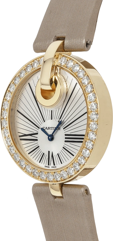 Cartier,Captive de Cartier 35mm,35mm,Yellow Gold,Silver,Quartz,In-house Caliber,Sapphire,Crystal Glass,WG600010