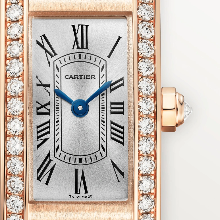 Cartier,Tank 28x15.20mm,28x15.20mm,Rose Gold,Silver,Quartz,Sapphire,Crystal Glass,Square,WJTA0043