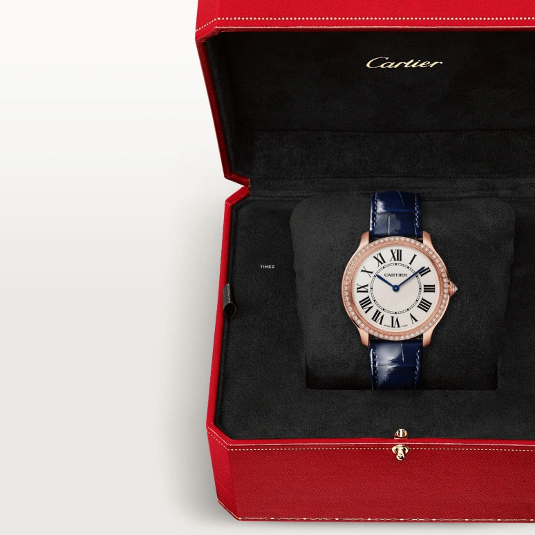 Cartier,Ronde de Cartier 36mm,36mm,Rose Gold,Cream,Quartz,Sapphire,Crystal Glass,Round,WJRN0011