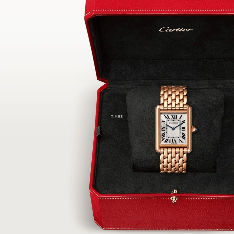 Cartier,Tank 33.70x25.50mm,33.70x25.50mm,Rose Gold,Silver,Handwound,38hours,In-house Caliber,WGTA0024