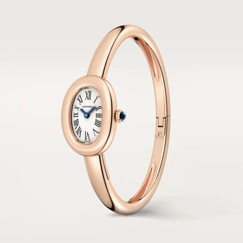Cartier,Baignoire 24.60x18.70mm,24.60x18.70mm,Rose Gold,White,Quartz,Crystal Glass,Sapphire,Oval,WGBA0047