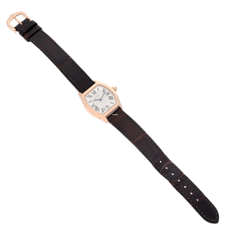 Cartier,Tortue 30x24mm,30x24mm,Rose Gold,Silver,Handwound,In-house Caliber,Sapphire,Crystal Glass,W1556360