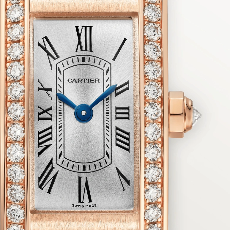 Cartier,Tank 27.90x15.20mm,27.90x15.20mm,Rose Gold,Silver,Quartz,Sapphire,Crystal Glass,Square,WJTA0041