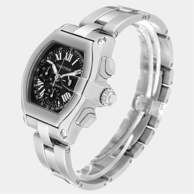 Cartier,Drive de Cartier 43mm,43mm,Stainless Steel,Black,Automatic,Chronograph,Day,W62007X6