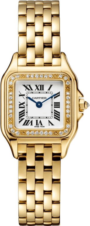 Cartier,Panthère de Cartier 22x30mm,22x30mm,Yellow Gold,Silver,Quartz,Sapphire,Crystal Glass,Square,WJPN0015