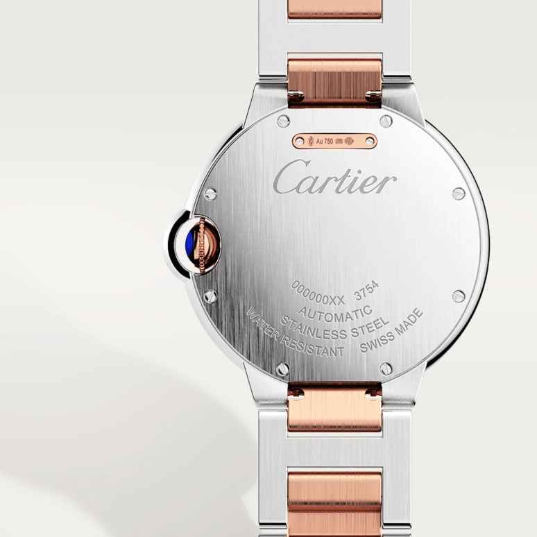 Cartier,Ballon Bleu de Cartier 36mm,36mm,Stainless Steel,Rose Gold,Silver,Automatic,Sapphire,Crystal Glass,Round,W2BB0033