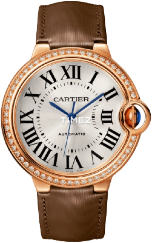 Cartier,Ballon Bleu de Cartier 36mm,36mm,Rose Gold,Silver,Grey,Automatic,Sapphire,Crystal Glass,Round,WJBB0060