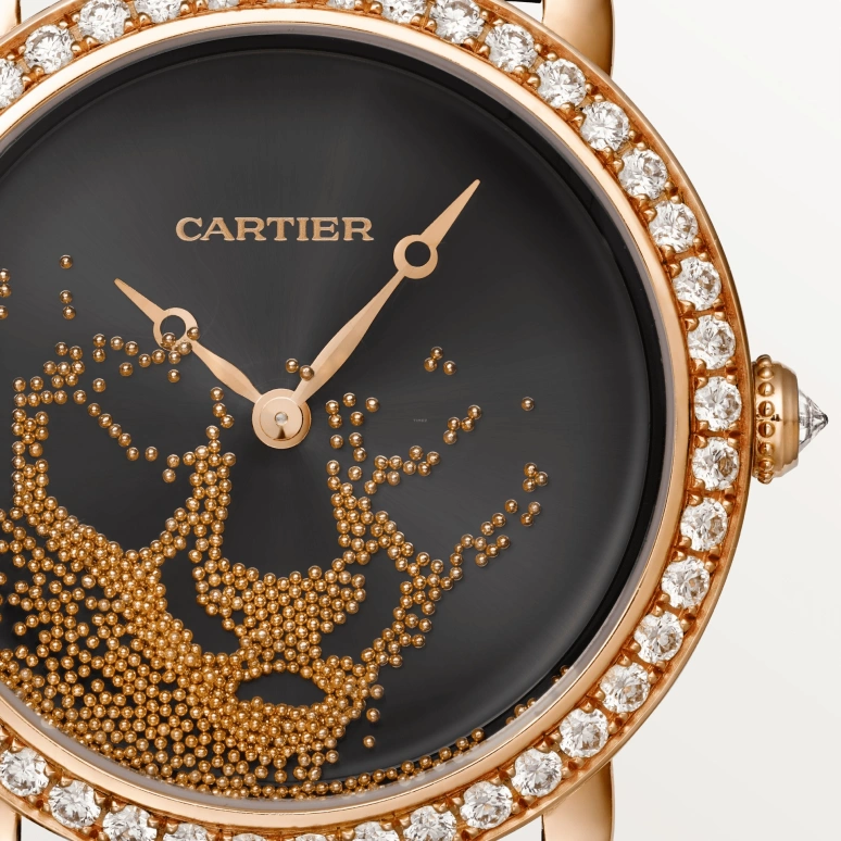 Cartier,Panthère Jewelry Watches 37mm,37mm,Rose Gold,Black,Handwound,36hours,In-house Caliber,HPI01259