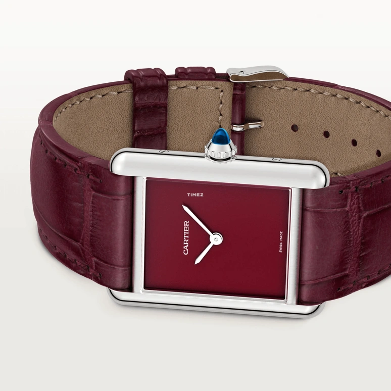Cartier,Tank 25.50x33.70mm,25.50x33.70mm,Stainless Steel,Red,Quartz,Sapphire,Crystal Glass,Square,WSTA0113