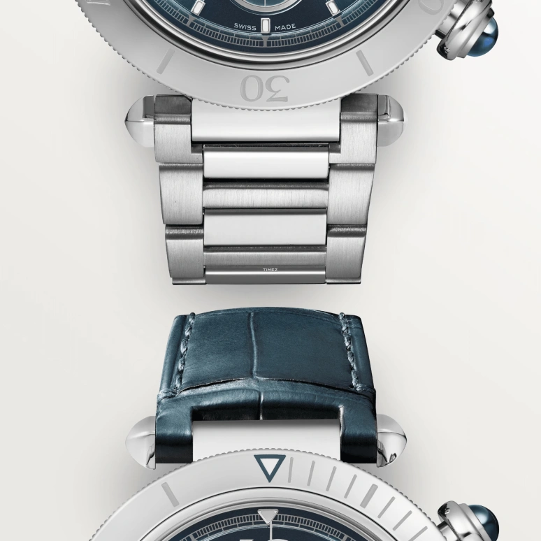 Cartier,Pasha de Cartier 41mm,41mm,Stainless Steel,Blue,Automatic,Chronograph,Day,WSPA0039