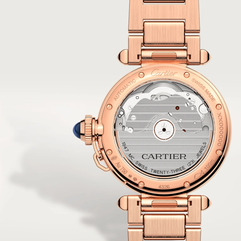 Cartier,Pasha de Cartier 35mm,35mm,Rose Gold,Silver,Automatic,42hours,In-house Caliber,WJPA0013