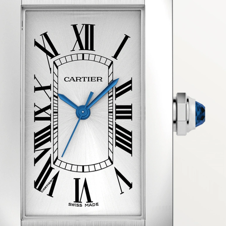 Cartier,Tank 41.60x22.60mm,41.60x22.60mm,Stainless Steel,Silver,Automatic,Sapphire,Crystal Glass,Square,WSTA0044