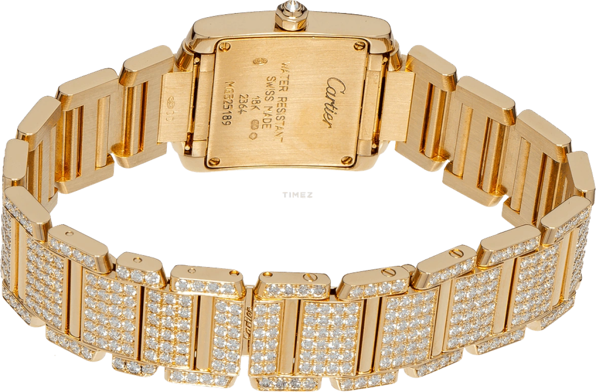 Cartier,Tank 18x20mm,18x20mm,Yellow Gold,White,Quartz,Sapphire,Crystal Glass,Square,WE1001RD