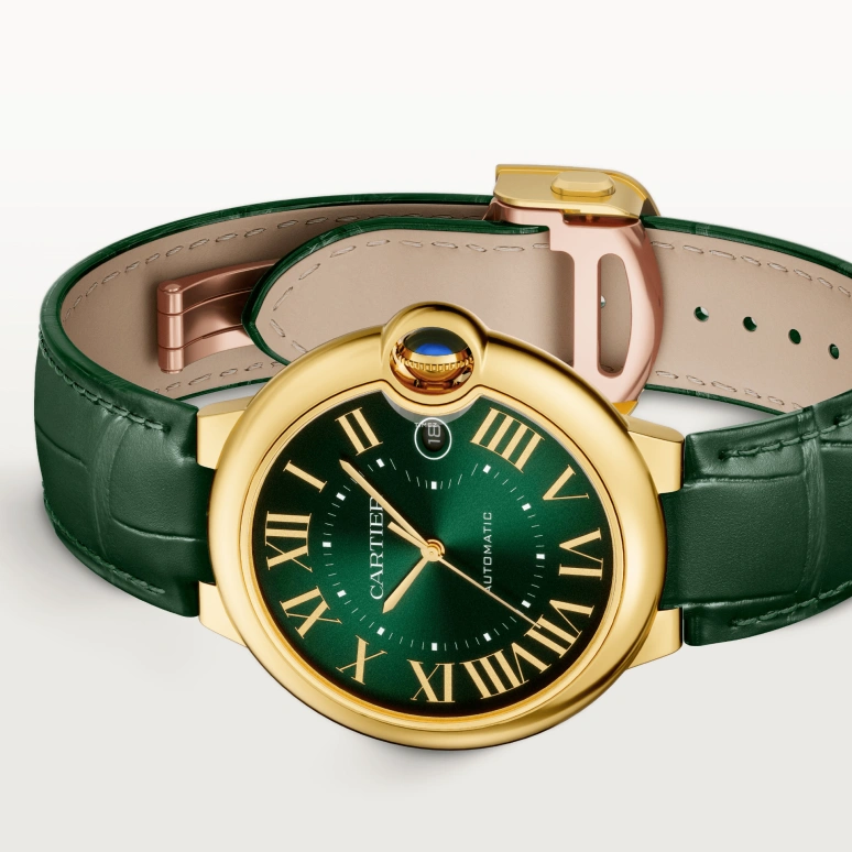 Cartier,Ballon Bleu de Cartier 40mm,40mm,Yellow Gold,Green,Automatic,Day,42hours,WGBB0062