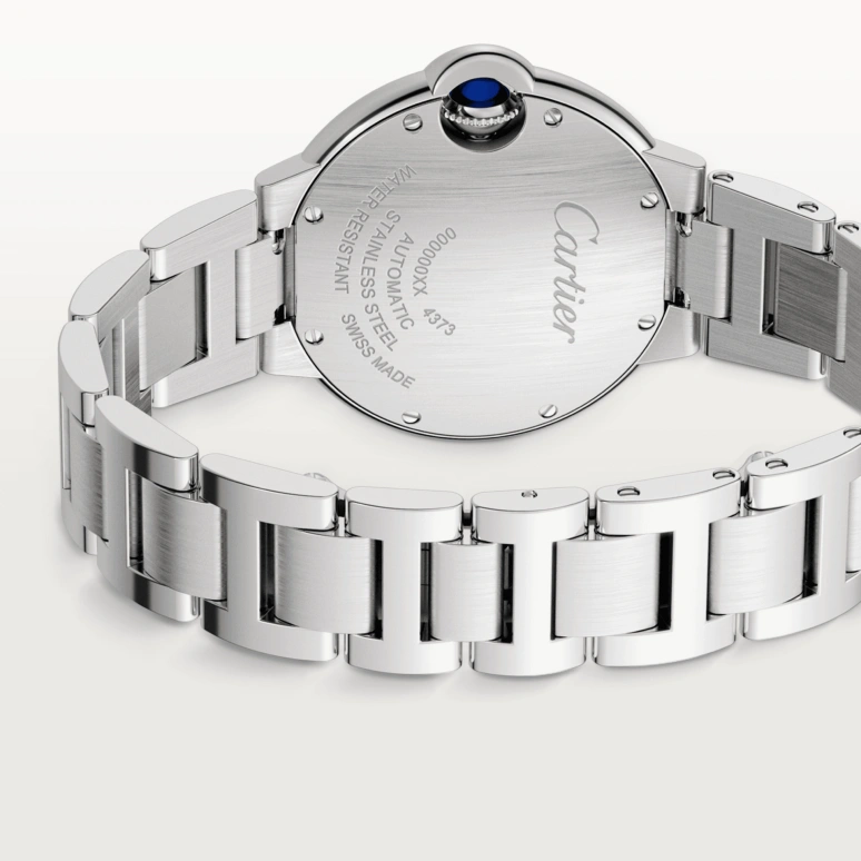 Cartier,Ballon Bleu de Cartier 33mm,33mm,Stainless Steel,Ice Blue,Automatic,Sapphire,Crystal Glass,Round,W4BB0028