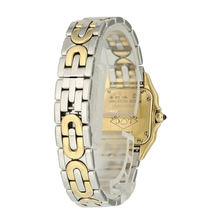 Cartier,Panthère de Cartier 22mm,22mm,Yellow Gold,Silver,Quartz,Sapphire,Crystal Glass,Square,W25046S1