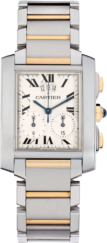 Cartier,Tank 29mm,29mm,Stainless Steel,Silver White,White,Quartz,Chronograph,Day,W51025Q4