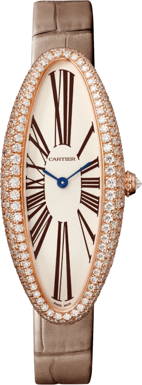 Cartier,Baignoire 47x21mm,47x21mm,Rose Gold,Silver,Handwound,38hours,In-house Caliber,WJBA0006