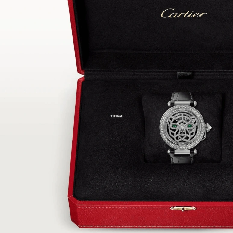 Cartier,Panthère Jewelry Watches 41mm,41mm,White Gold,Silver,Skeleton,Handwound,72hours,In-house Caliber,HPI01358