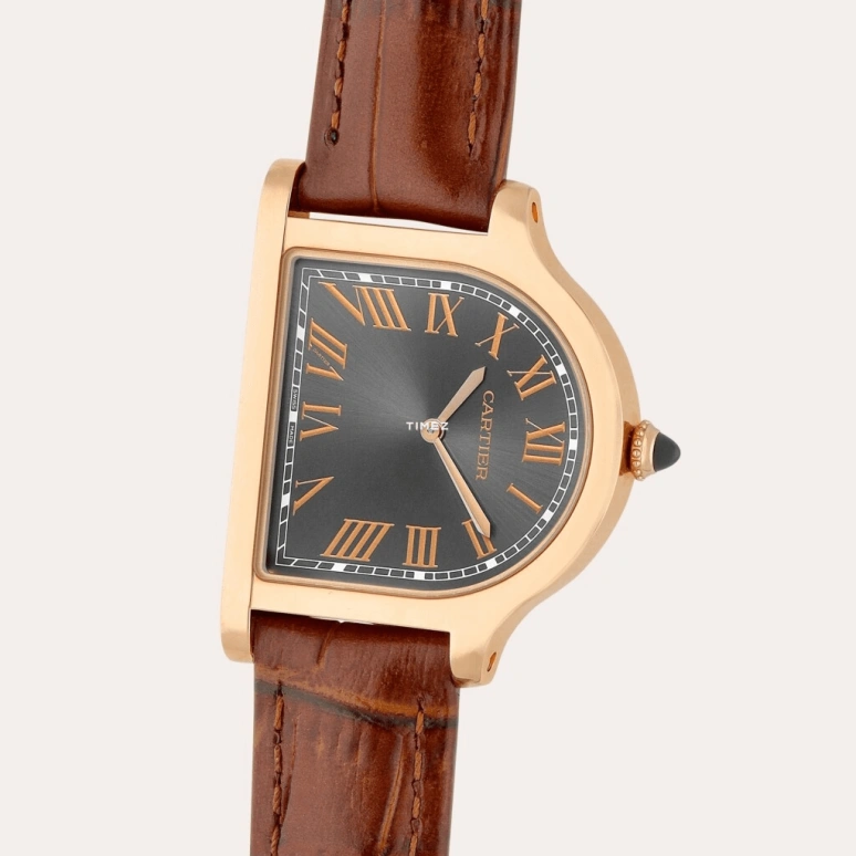 Cartier,Cloche de Cartier 37.15x28.75mm,37.15x28.75mm,Rose Gold,Grey,Handwound,38hours,In-house Caliber,WGCC0003