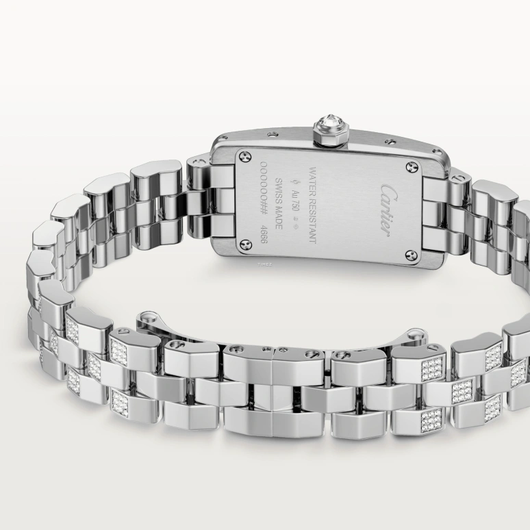 Cartier,Tank 35.40x19.40mm,35.40x19.40mm,White Gold,Silver,Quartz,Sapphire,Crystal Glass,Square,WJTA0068