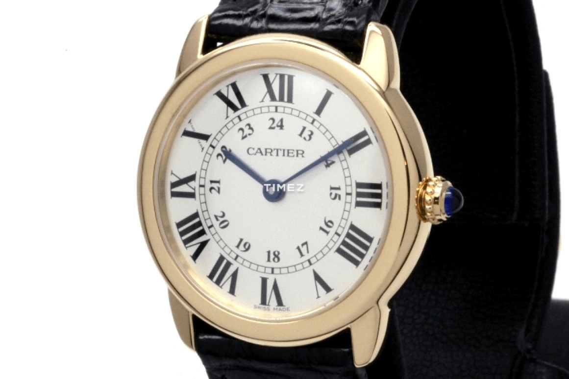 Cartier,Ronde de Cartier 29.50mm,29.50mm,Yellow Gold,Silver,Quartz,In-house Caliber,Sapphire,Crystal Glass,W6700355