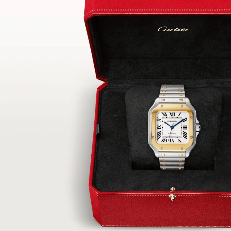 Cartier,Santos de Cartier 35.10mm,35.10mm,Stainless Steel,Silver White,Automatic,42hours,In-house Caliber,W2SA0016