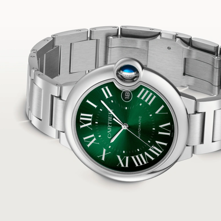 Cartier,Ballon Bleu de Cartier 40mm,40mm,Stainless Steel,Green,Automatic,Day,42hours,WSBB0071