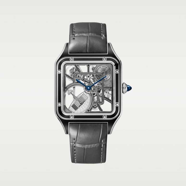 Cartier,Santos de Cartier 43.50x31.40mm,43.50x31.40mm,Stainless Steel,Grey,Automatic,44hours,In-house Caliber,WHSA0044
