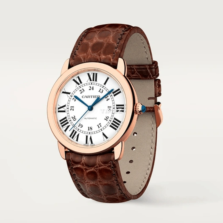 Cartier,Ronde de Cartier 36mm,36mm,Rose Gold,Silver,Automatic,Sapphire,Crystal Glass,Round,W2RN0008
