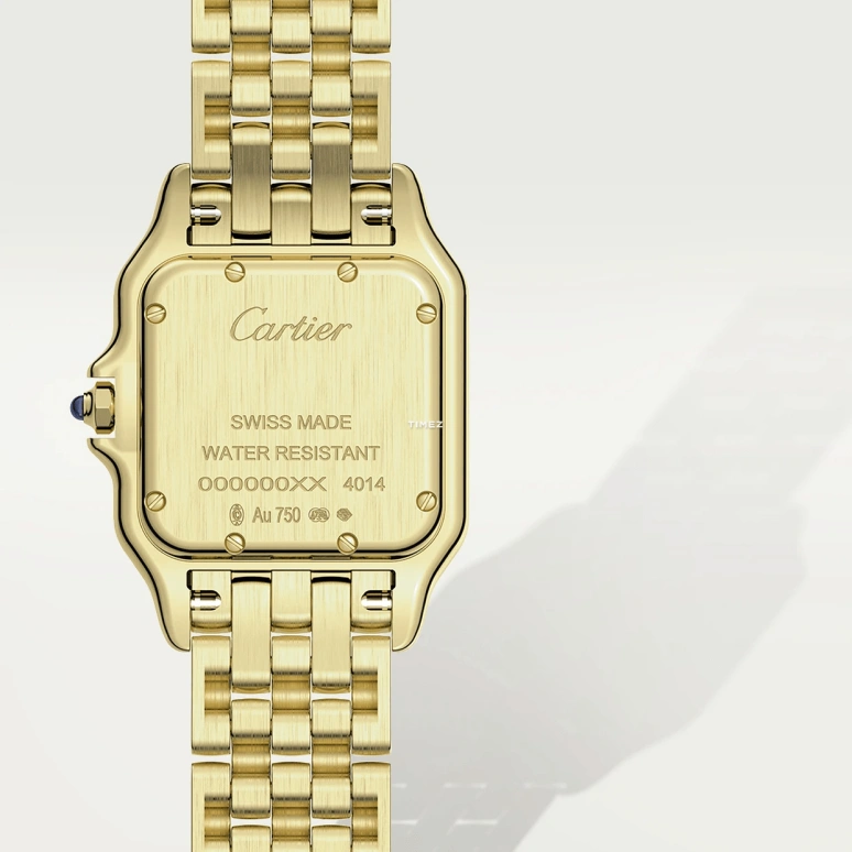 Cartier,Panthère de Cartier 23x30mm,23x30mm,Yellow Gold,Silver,Quartz,Sapphire,Crystal Glass,Square,WGPN0038