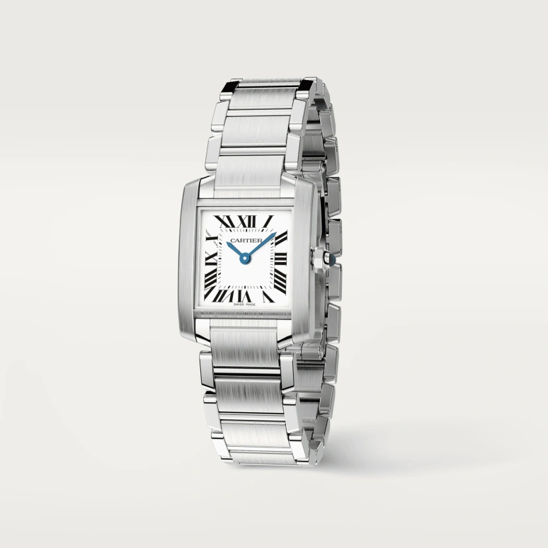 Cartier,Tank 25x20mm,25x20mm,Stainless Steel,Silver,Quartz,In-house Caliber,Sapphire,Crystal Glass,W51008Q3