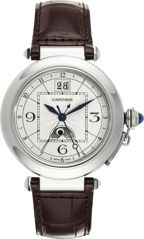 Cartier,Pasha de Cartier 32mm,32mm,Stainless Steel,Silver White,Automatic,Day,Dule Time,Big Date,W3109255