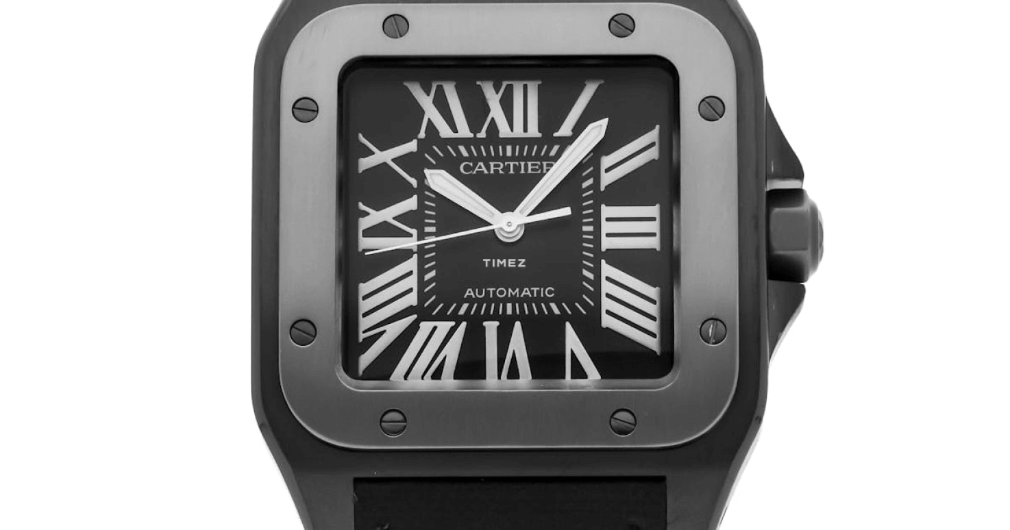 Cartier,Santos de Cartier 51.10x42.60mm,51.10x42.60mm,Stainless Steel,Black,Automatic,42hours,In-house Caliber,W2020010