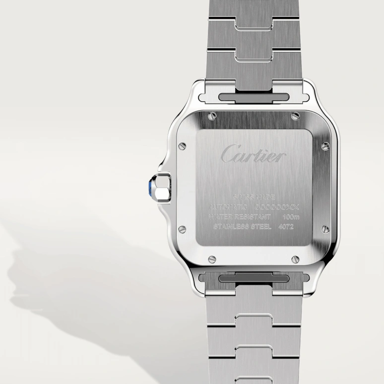 Cartier,Santos de Cartier 39.80mm,39.80mm,Stainless Steel,Yellow Gold,Silver,Automatic,Day,42hours,W2SA0009
