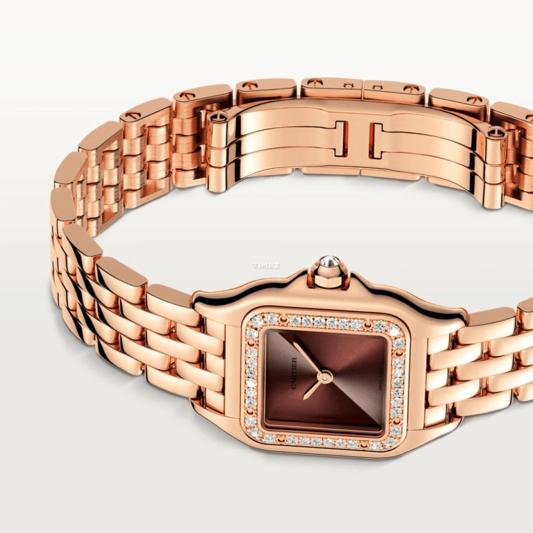 Cartier,Panthère de Cartier 22x30mm,22x30mm,Rose Gold,Purple Red,Gradient,Brown,Quartz,Sapphire,Crystal Glass,Square,WJPN0035
