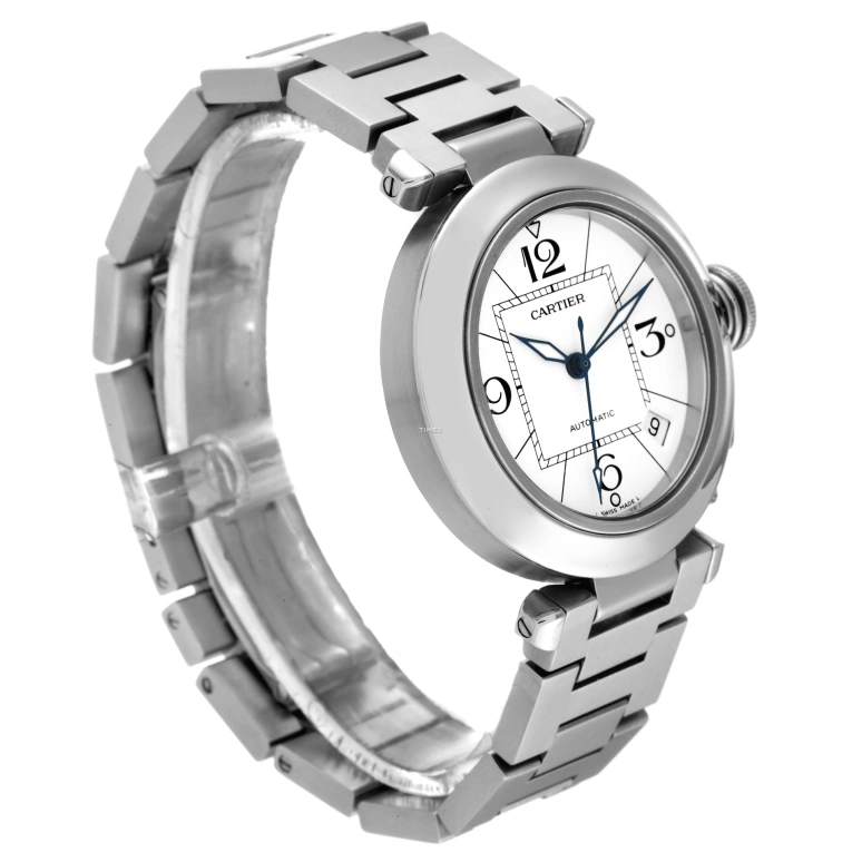 Cartier,Pasha de Cartier 35.25mm,35.25mm,Stainless Steel,White,Automatic,Day,42hours,W31074M7