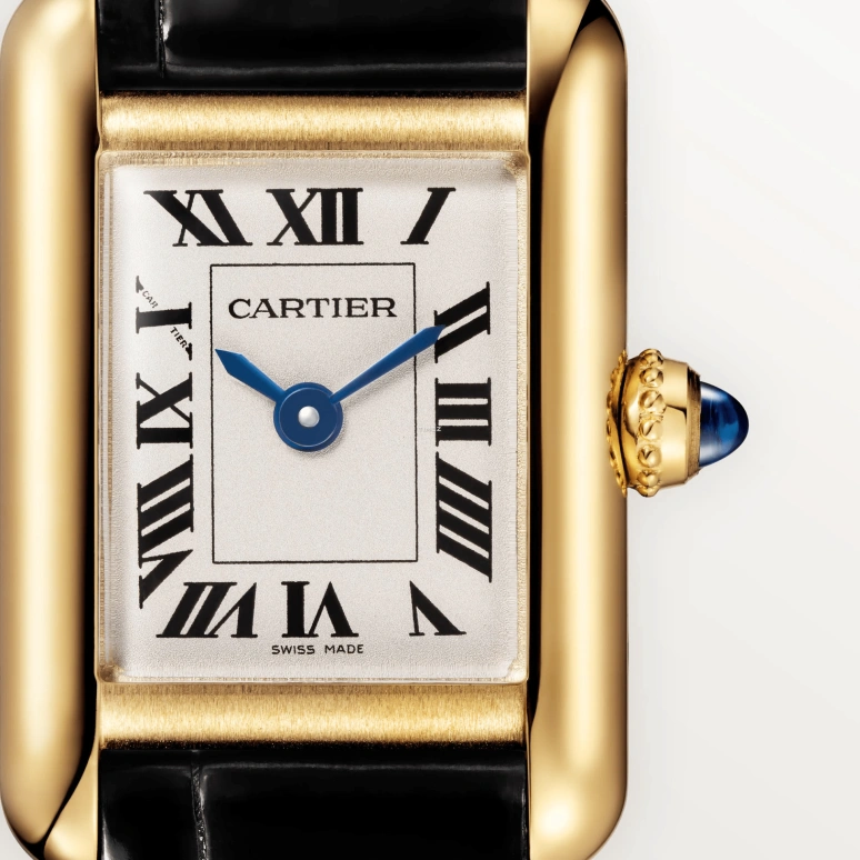 Cartier,Tank 24x16.50mm,24x16.50mm,Yellow Gold,Silver,Quartz,Sapphire,Crystal Glass,Square,WGTA0352