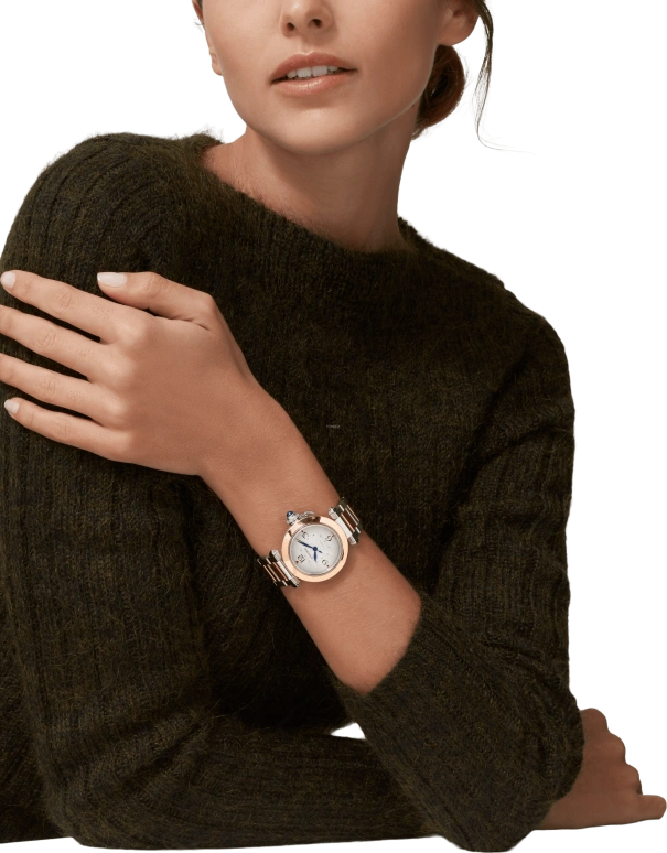 Cartier,Pasha de Cartier 35mm,35mm,Stainless Steel,Rose Gold,Silver,Automatic,42hours,In-house Caliber,W2PA0008