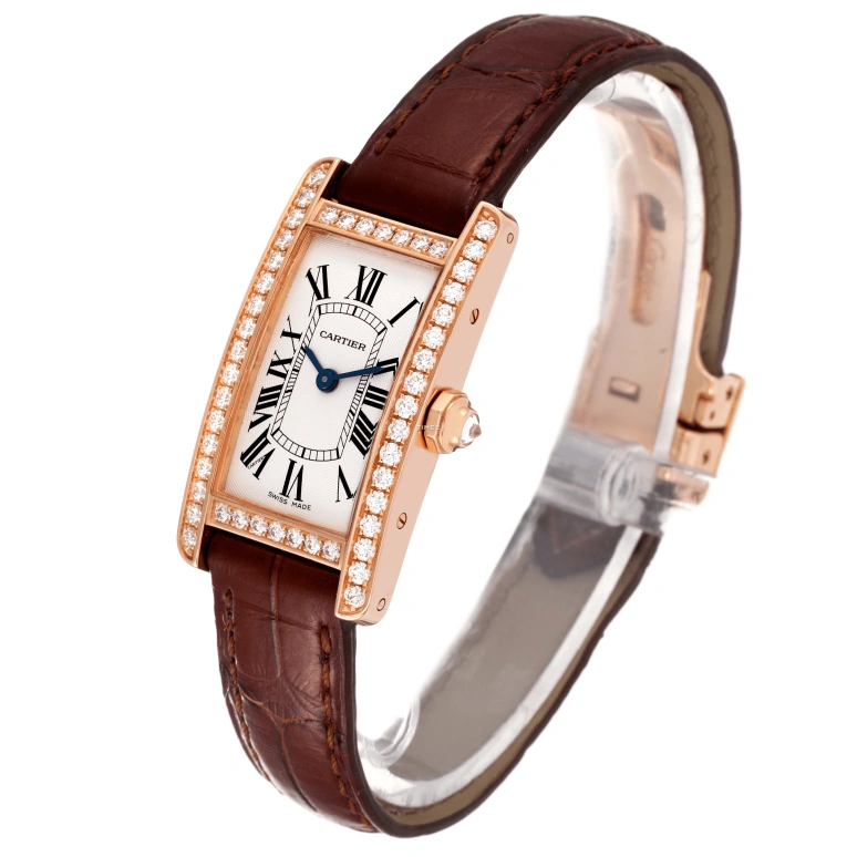 Cartier,Tank 34.80x19mm,34.80x19mm,Rose Gold,Silver,Quartz,Sapphire,Crystal Glass,Square,WJTA0002