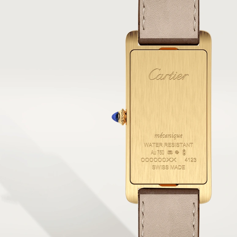 Cartier,Tank 46.30x23mm,46.30x23mm,Yellow Gold,Champagne,Handwound,In-house Caliber,Hardlex,WGTA0026