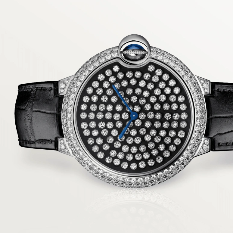 Cartier,Ballon Bleu de Cartier 42mm,42mm,White Gold,Black,Handwound,36hours,In-house Caliber,HPI01062