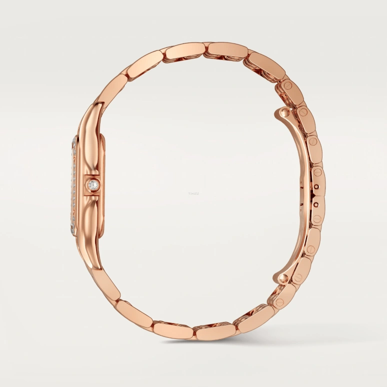 Cartier,Panthère de Cartier 36.50x26.70mm,36.50x26.70mm,Rose Gold,Silver,Quartz,Sapphire,Crystal Glass,Square,WJPN0078