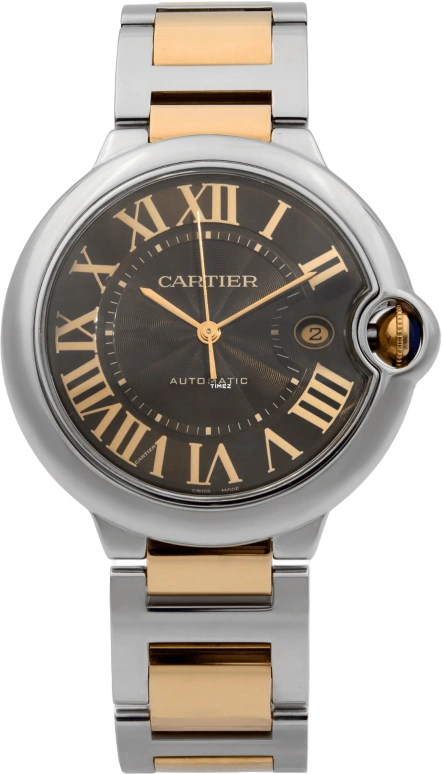 Cartier,Ballon Bleu de Cartier 42mm,42mm,Stainless Steel,Rose Gold,Brown,Automatic,Day,42hours,W6920032