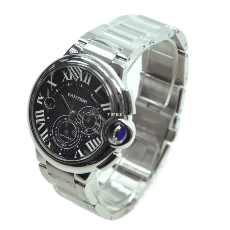Cartier,Ballon Bleu de Cartier 44mm,44mm,Stainless Steel,Black,Automatic,Chronograph,Day,W6920025